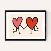 East End Prints East End Prints Heart Holding Hands 40x50 Black Framed Art Print RRP Â£85.00
