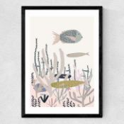 East End Prints Life Under the Sea by Ani Vidotto 30x40 White Framed Art Print RRP Â£60.00