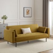Hudson 3 Seat Click Clack Sofa Bed - Mustard RRP Â£339 - CCG-TRA-00101
