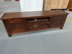 Roseland Furniture Duchy Acacia 150cm Wide TV Unit RRP £300 - ROS-OUT-00399