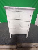 Roseland Furniture Chester White 3 Drawer Bedside Cabinet RRP £145 - ROS-OUT-00524