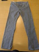 Levis Original 501 Grey 32W 32L Mens Denim Jeans RRP £80 - JPS-DSV-00177