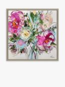 East End Prints Blossoms Whispers by Anna Cher Framed Canvas Print, 86 x 86cm, Pink/Green RRP Â£170 