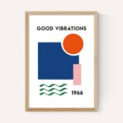 East End Prints East End Prints Good Vibrations by Fan Club 30x40 Black Framed Art Print RRP Â£60.00