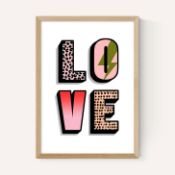 East End Prints East End Prints L O V E by Nichola Cowdery 30x40 Black Framed Art Print RRP Â£60.00 