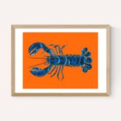 East End Prints East End Prints Lobster on Orange by Alice Straker 40x50 White Framed Art Print RRP 