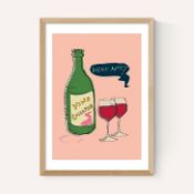 East End Prints East End Prints Wine Not? by Poet and Painter 30x40 White Framed Art Print RRP Â£60.