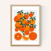 East End Prints East End Prints Orange Harvest by Leanne Simspon 30x40 Oak Framed Art Print RRP Â£60
