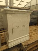 Roseland Furniture Porter 2 Drawer Bedside Table RRP £170 - ROS-OUT-00224
