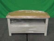 Roseland Furniture Farrow Grey Painted Corner Tv Stand RRP £170 - ROS-OUT-01156
