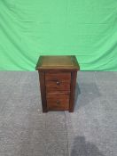 Roseland Furniture Duchy Acacia 2 Drawer Bedside Table RRP £80 - ROS-OUT-01391