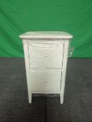 Roseland Furniture Chester White Narrow 2 Drawer Bedside Cabinet RRP £110 - ROS-OUT-00531