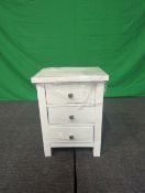 Roseland Furniture Cornish 3 Drawer Bedside Table RRP Â£110 - ROS-OUT-00573