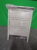 Roseland Furniture Elgin Grey 3 Drawer Bedside Table RRP Â£145 - ROS-OUT-00507
