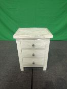 Roseland Furniture Cornish 3 Drawer Bedside Table RRP Â£110 - ROS-OUT-00579