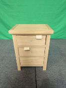 Roseland Furniture Farrow Washed Oak Bedside Table RRP Â£110 - ROS-OUT-00826