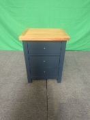 Roseland Furniture Farro XL 3 Drawer Bedside - Navy RRP £145 - ROS-OUT-01259
