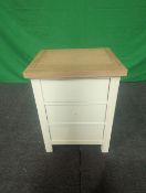 Roseland Furniture Farro Two Tone XL 3 Drawer Bedside - Coconut White RRP £145 - ROS-OUT-01256
