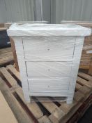 Roseland Furniture Cornish 3 Drawer Bedside Table RRP £110 - ROS-OUT-00029