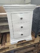 Roseland Furniture Colette 3 Drawer Bedside Table RRP £140 - ROS-OUT-00153