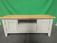 Roseland Furniture Lundy Grey 120cm Large TV Stand RRP £260 - ROS-OUT-00607