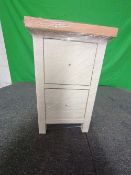 Roseland Furniture Farro Coconut White & Oak Slim Bedside Table RRP Â£95 - ROS-OUT-00527