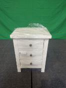 Roseland Furniture Cornish 3 Drawer Bedside Table RRP Â£110 - ROS-OUT-00569