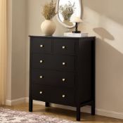 Dusk Carolina 5 Drawer Chest - Black RRP Â£209 - DUS-AUC-03660