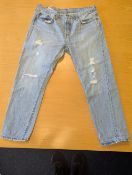 Levis Original 501 Blue 30W 30L Mens Denim Jeans RRP Â£70 - JPS-DSV-00182