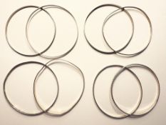 Konvolut Silberschmuck Armreifen, gestempelt bzw. geprüft, 37,23g