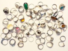 Konvolut Silberschmuck Ringe, gestempelt bzw. geprüft, 282,71g