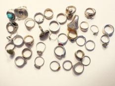 Konvolut Silberschmuck Ringe, gestempelt bzw. geprüft, 189,55g