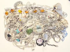 Konvolut Silberschmuck Ohringe & Ohrstecker, gestempelt bzw. geprüft, 411,53g