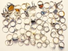 Konvolut Silberschmuck Ringe, gestempelt bzw. geprüft, 308,21g