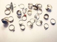 Konvolut Silberschmuck Ringe, gestempelt bzw. geprüft, 138,41g