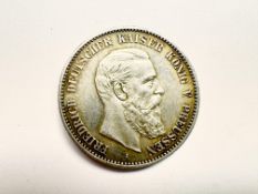2 Mark Kaiserreich 1888 Preussen Silber