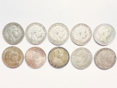 10 x 2 Mark Kaiserreich Silber = 100g Feinsilber