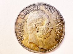 5 Mark 1904 Kaiserreich Sachsen Georg a.d.T. Silber