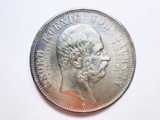 5 Mark 1904 Kaiserreich Sachen Georg auf den Tod Silber