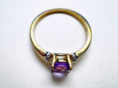 Ring 9 kt (375er) Gelbgold mit Amethyst