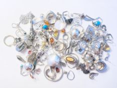 Konvolut Silberschmuck Ohrringe, Ohrstecker, Clips, etc., 183,32g