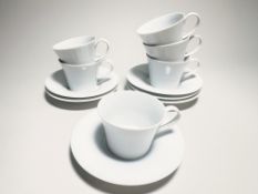 KPM Berlin Weiß 6 x Kaffeetasse mit Untertasse