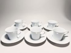KPM Berlin Weiß 6 x Espressotasse mit Untertasse