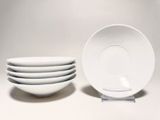 KPM Berlin Urania Weiß 6 x Große Schälchen hoher Rand 15,5 cm 