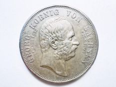 5 Mark 1904 Kaiserreich Sachen Georg auf den Tod Silber
