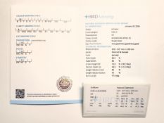 Natürlicher Diamant 0,42ct, Brillantschliff, Farbe E, Reinheit lc, HRD Antwerpen Zertifikat