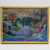Hans SÜNDERHAUF (1929 - 2009), Viktoriapark Berlin Kreuzberg, Öl auf Leinwand 