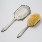 Silber 830er Handspiegel und Bürste gestempelt