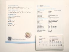 Natürlicher Diamant 0,51ct, Brillantschliff, Farbe D, Reinheit si2, HRD Antwerpen Zertifikat