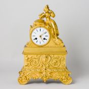 Kaminuhr Empire Pendule mit Dame, Frankreich 18. Jhd.